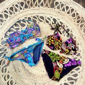Two Victoria’s Secret Paisley Bikinis Size Small